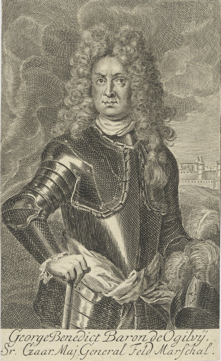 Georg Benedikt Freiherr von Ogilvy, baron Ogilvy de Muirtown 1651-1710, 1705. autorstwa Martin Bernigeroth
