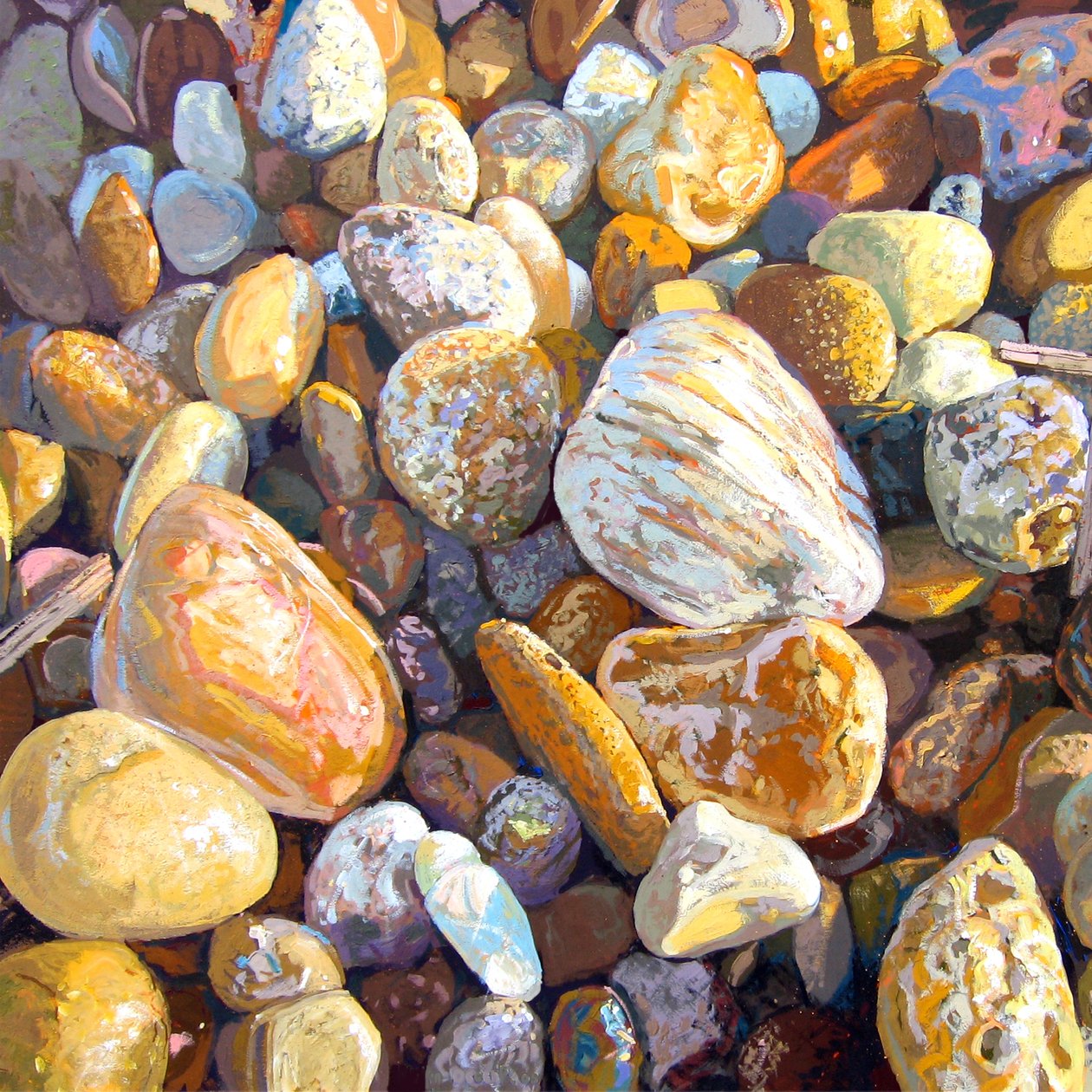 Beach Pebbles, 2007 (gwasz na pokładzie) autorstwa Martin Decent