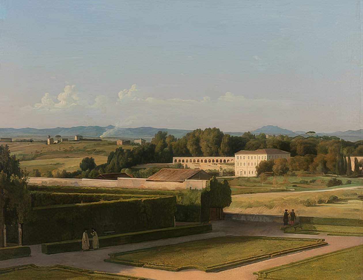 Widok na ogrody Willi Medici. 1811-16 autorstwa Martin Drölling
