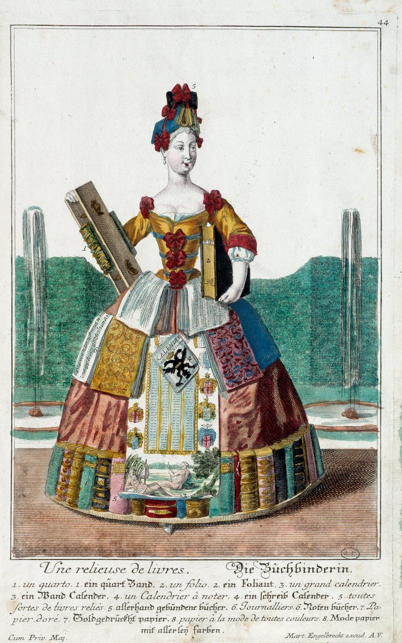 Metier: Segregator książek. Grawer autorstwa Martina Engelbrechta (1684-1756), w „Nowym zespole habilles manewrów” XVIII w., Niemcy. Paryż, Sztuka Dekoracyjna autorstwa Martin Engelbrecht