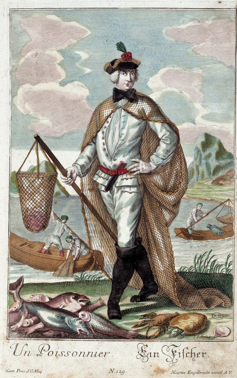 Metier: Drzewo ryb. Grawer autorstwa Martina Engelbrechta (1684-1756), w „Nowym zespole habilles manewrów” XVIII w., Niemcy. Paryż, Sztuka Dekoracyjna autorstwa Martin Engelbrecht