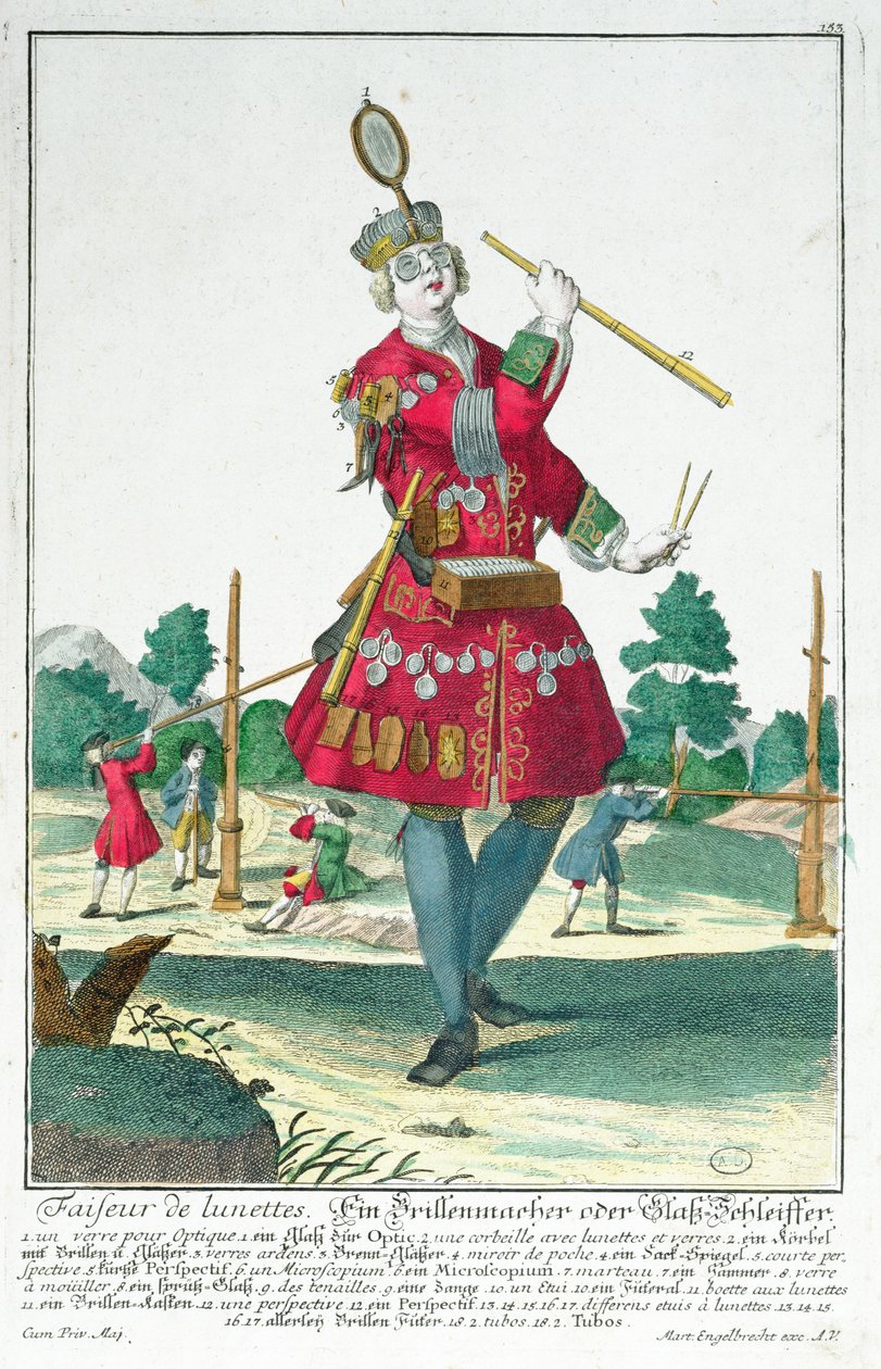 Okularnik, Augsburg 1735 autorstwa Martin Engelbrecht