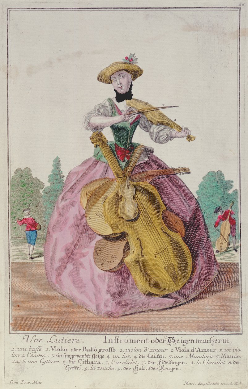 The Instrument Maker, ok. 1735, wydany w Augsburgu autorstwa Martin Engelbrecht