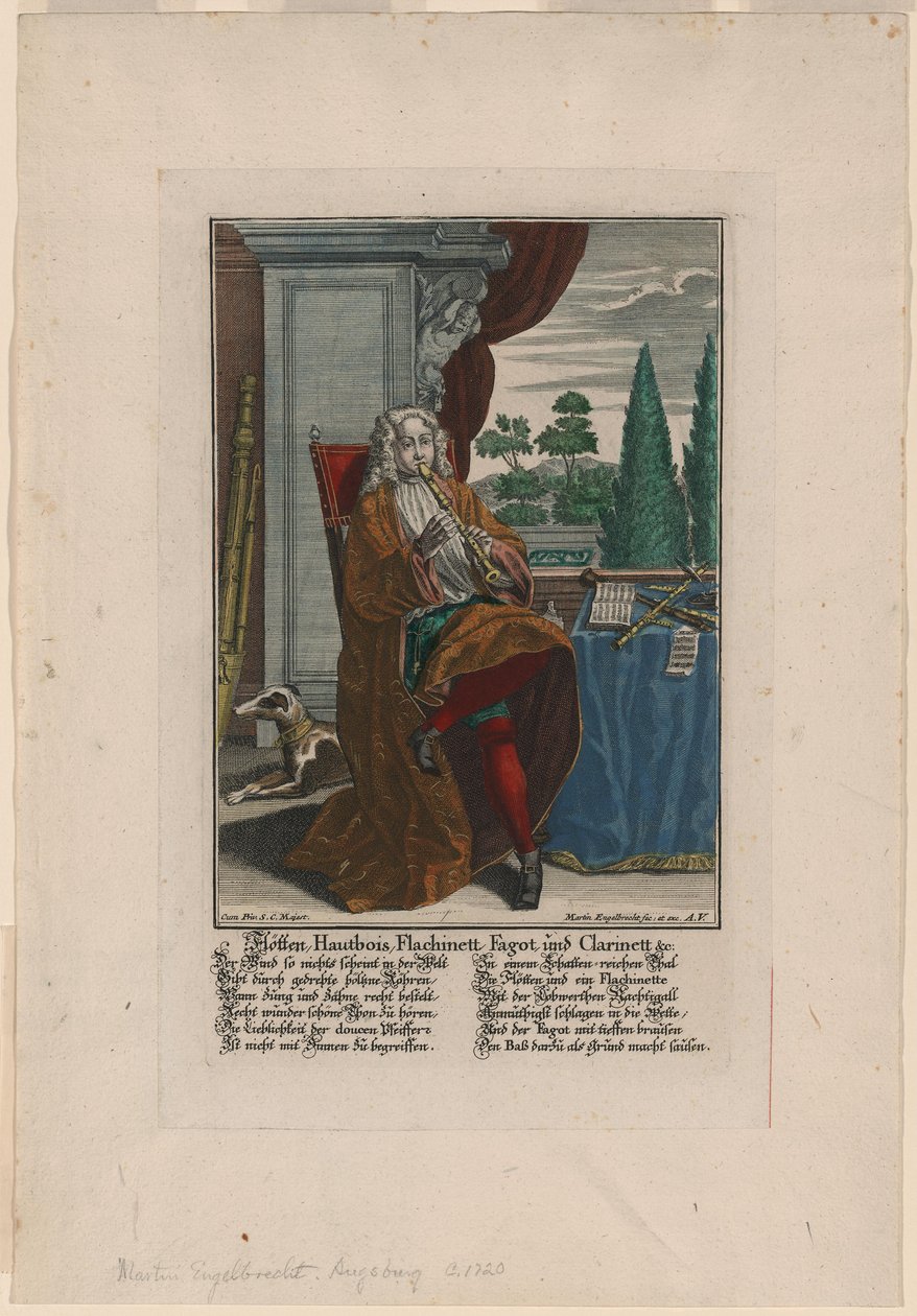Instrumenty dęte drewniane, ok. 1720-1730 autorstwa Martin Engelbrecht