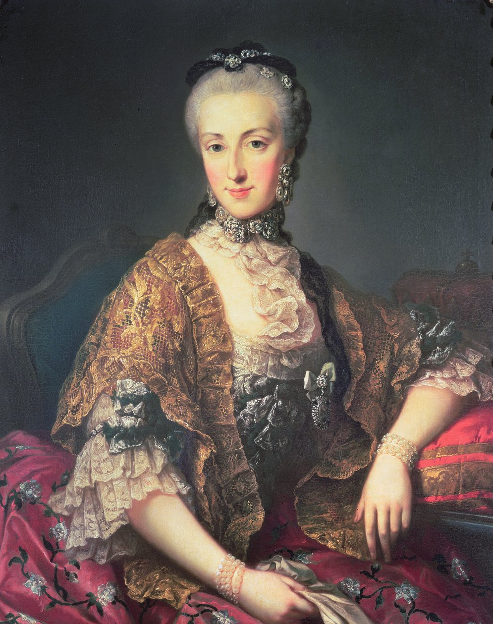 Arcyksiężna Maria Anna Habsburg-Lothringen, zwana Marianną (1738-89), drugie dziecko cesarzowej Marii Teresy Austrii (1717-80) i Franciszka I (1708-65) autorstwa Martin II Mytens or Meytens