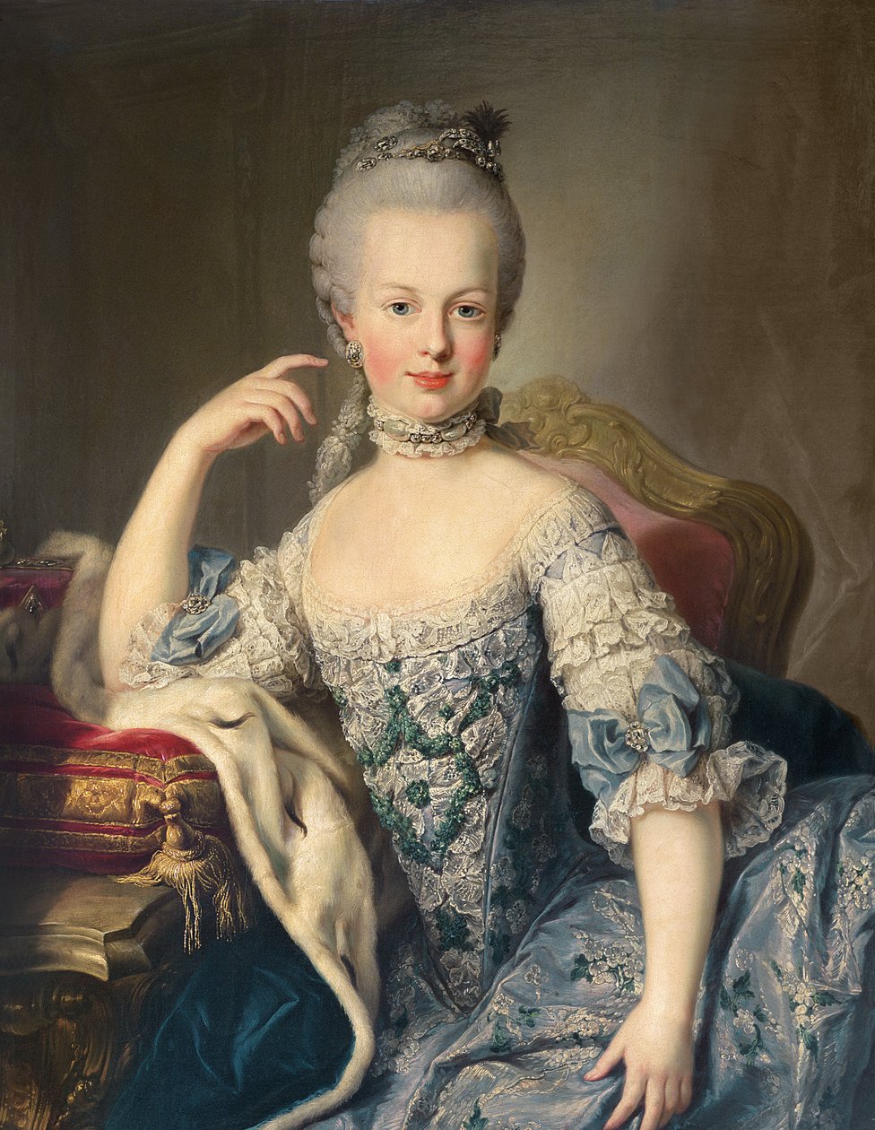 Erchercogienė Marie Antoinette Habsburg-Lorraine (1755-1793) 1767-68 poli autorstwa Martin II Mytens or Meytens