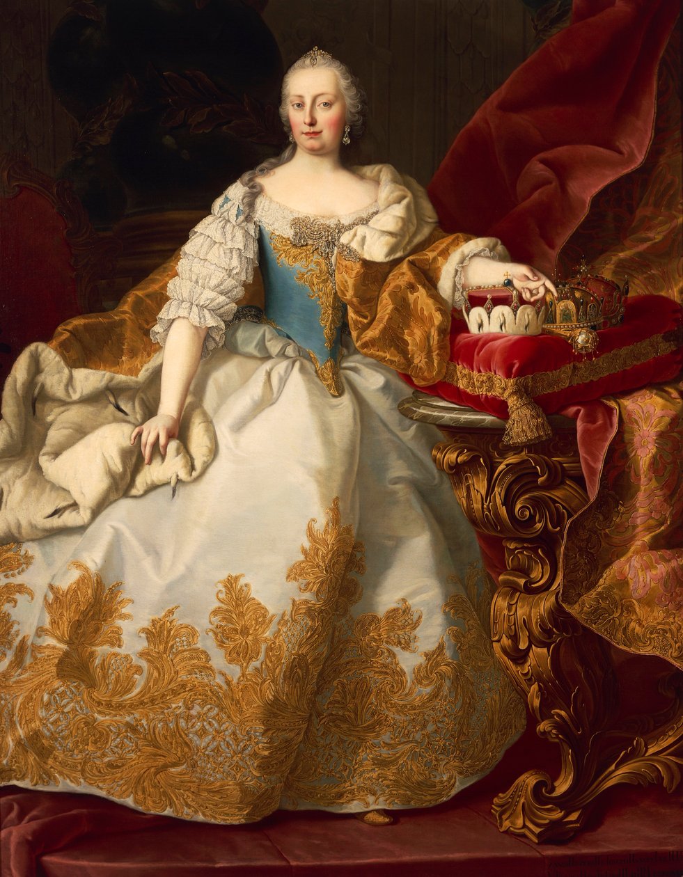 Austria, Wiedeń, Portret Marii Teresy Habsburg, Świętej Cesarzowej Rzymskiej autorstwa Martin II Mytens or Meytens