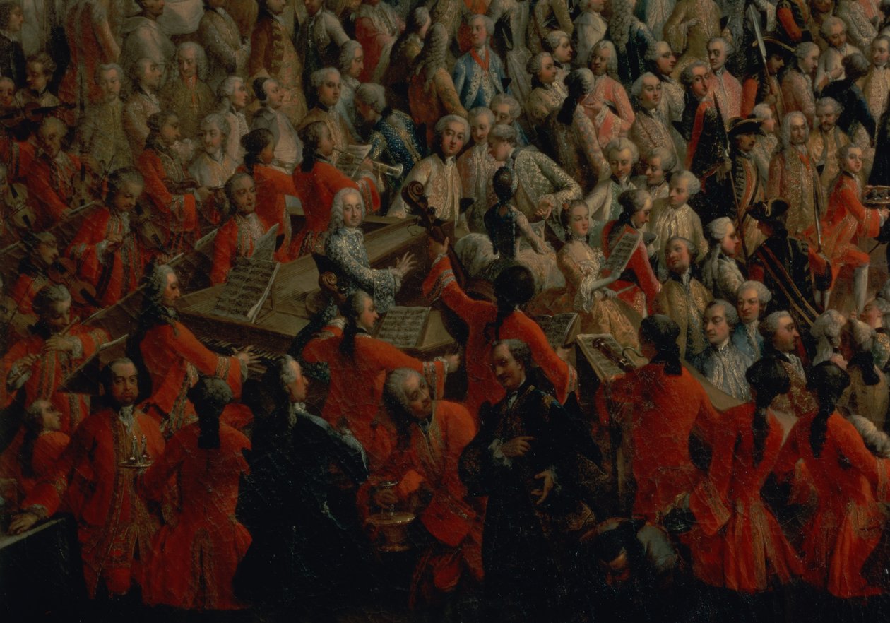 Bankiet dworski w Wielkiej Sali Przedsionka Pałacu Hofburg, Wiedeń (detal z 66716) autorstwa Martin II Mytens or Meytens