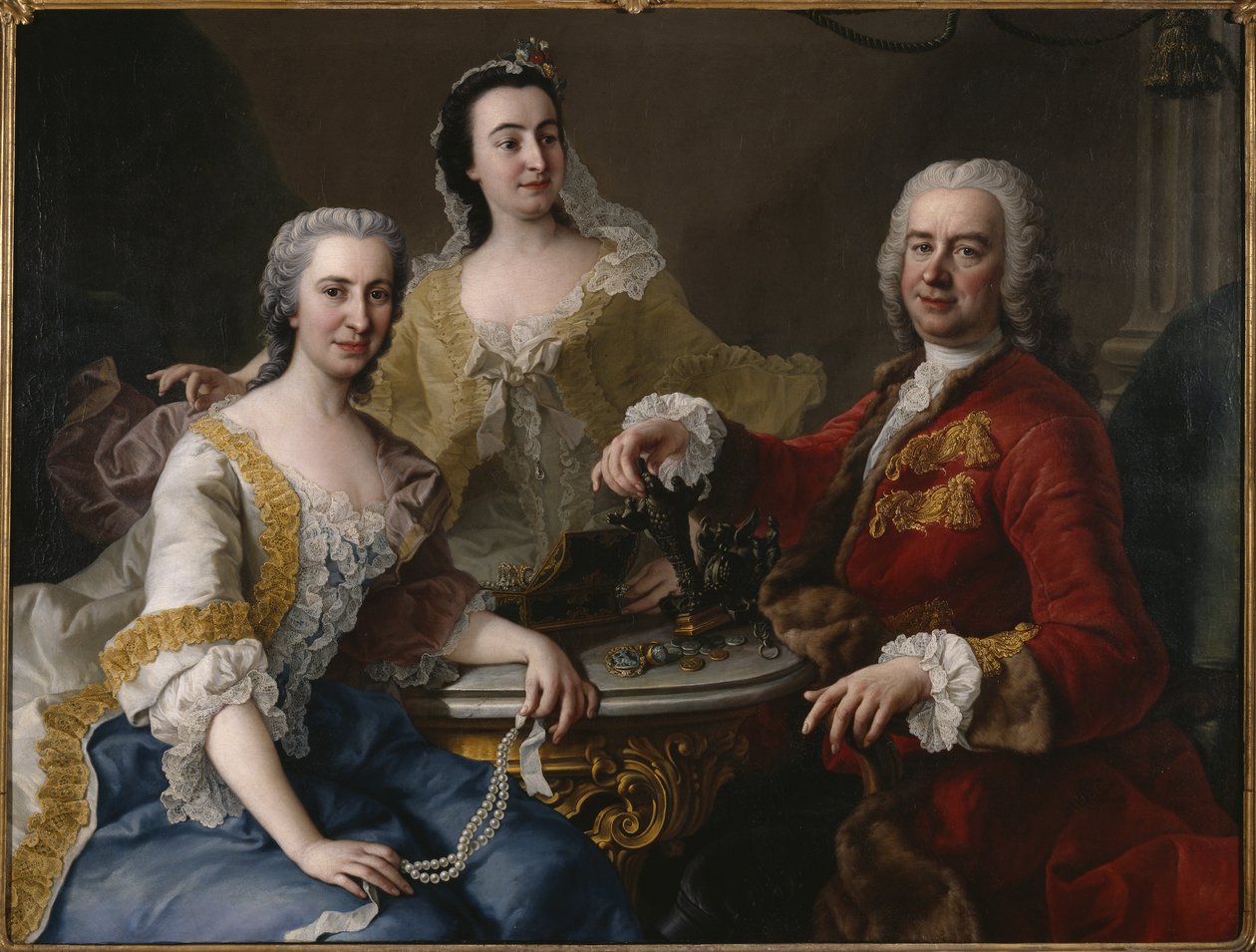 Joseph Angelo de France (1691-1761) z rodziną – Mijtens (Meytens), Martin van Młodszy (1695-1770). olej na płótnie autorstwa Martin II Mytens or Meytens