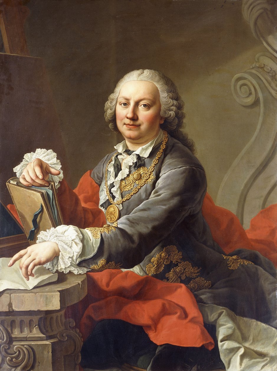Portret Artysty, pół długości, siedzącego przed kamienną półką, autorstwa Martin II Mytens or Meytens