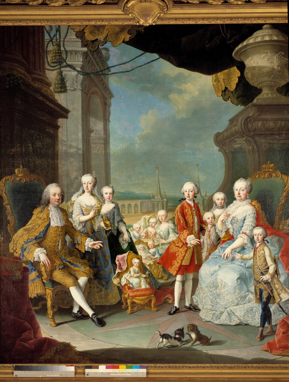 Maria Teresa w otoczeniu rodziny, 1754 r. autorstwa Martin II Mytens or Meytens