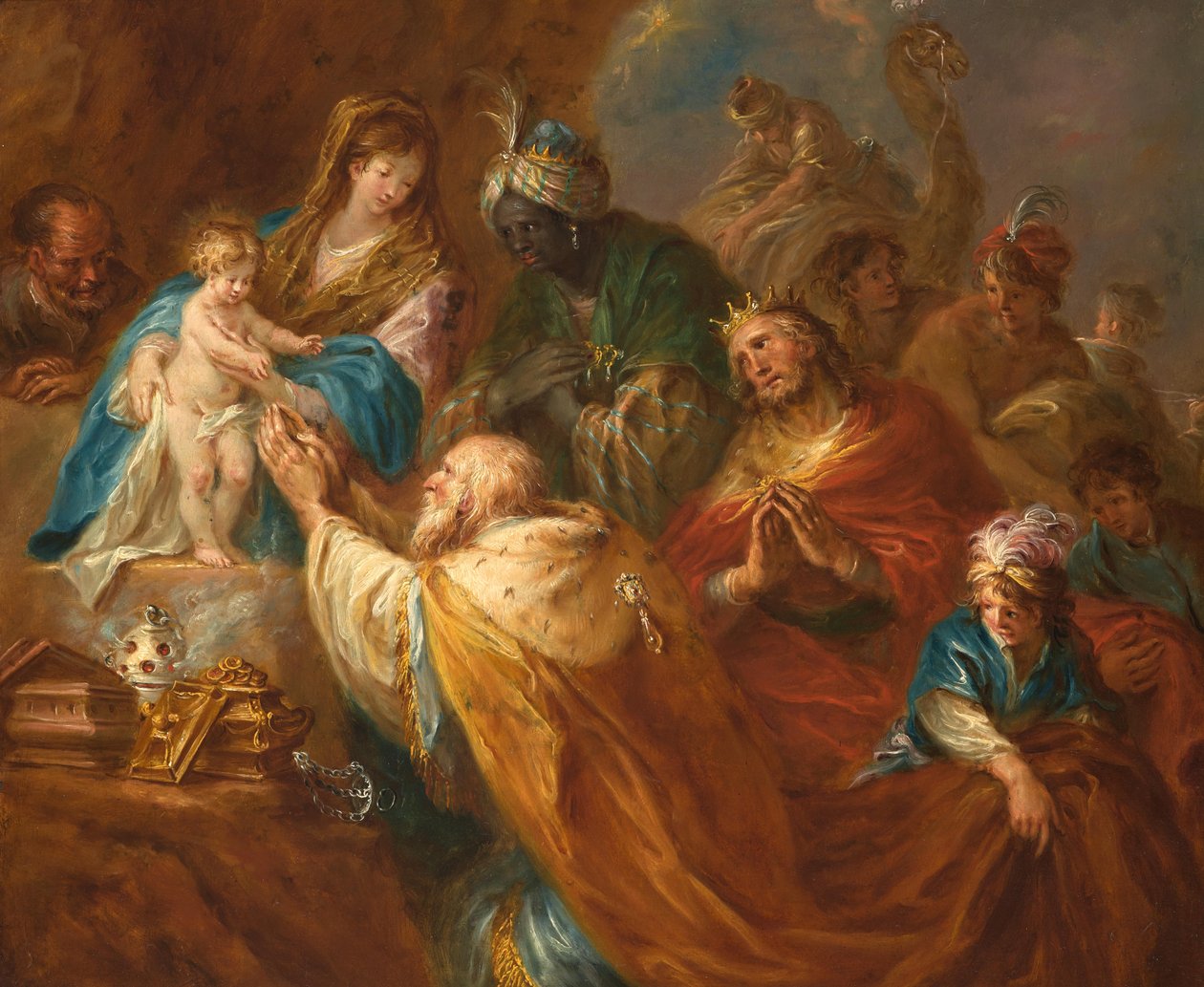 Adoracja Trzech Mędrców autorstwa Martin Johann Schmidt