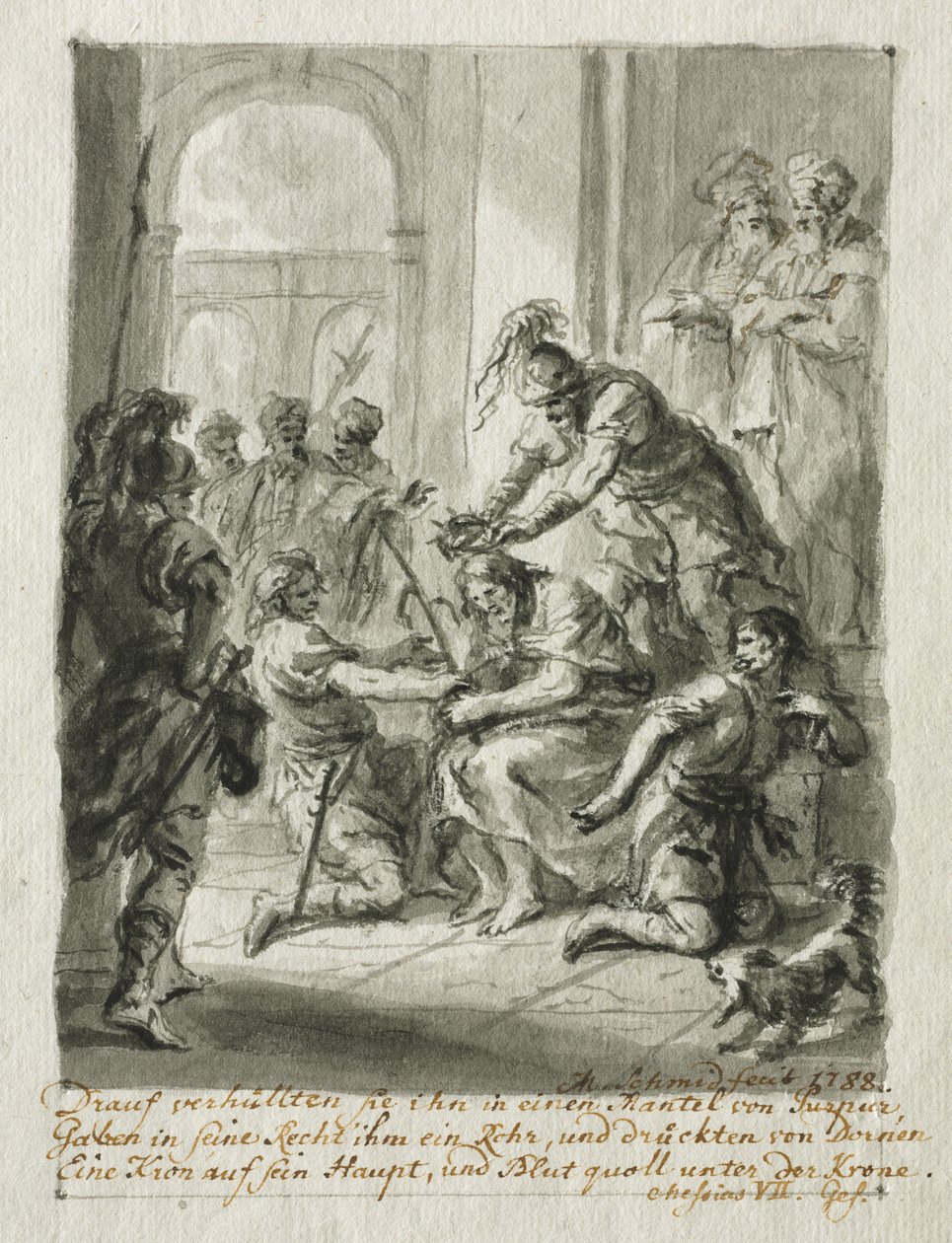 Chrystus ukoronowany cierniem autorstwa Martin Johann Schmidt