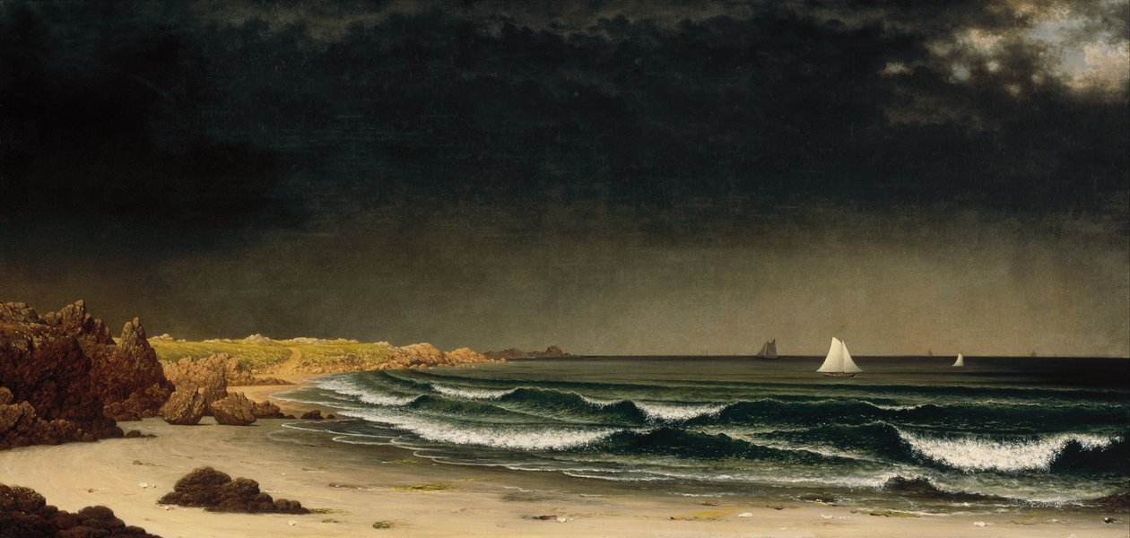 Zbliżający się sztorm: Plaża w pobliżu Newport autorstwa Martin Johnson Heade