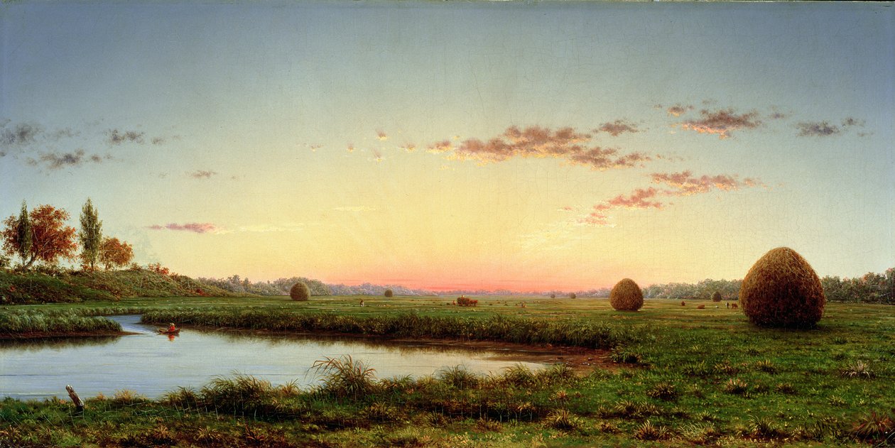 Stogi siana na bagnach Newburyport, 1862 autorstwa Martin Johnson Heade