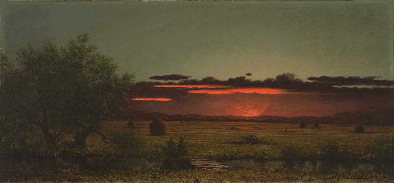Łąki New Jersey o zachodzie słońca autorstwa Martin Johnson Heade