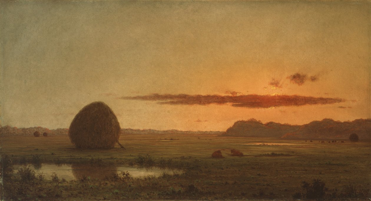 Zachód słońca, Newburyport Meadows autorstwa Martin Johnson Heade