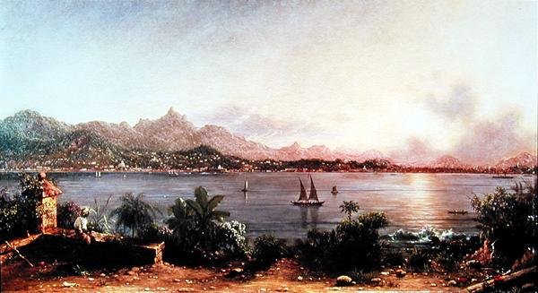 Port w Rio de Janeiro (olej na płótnie) autorstwa Martin Johnson Heade