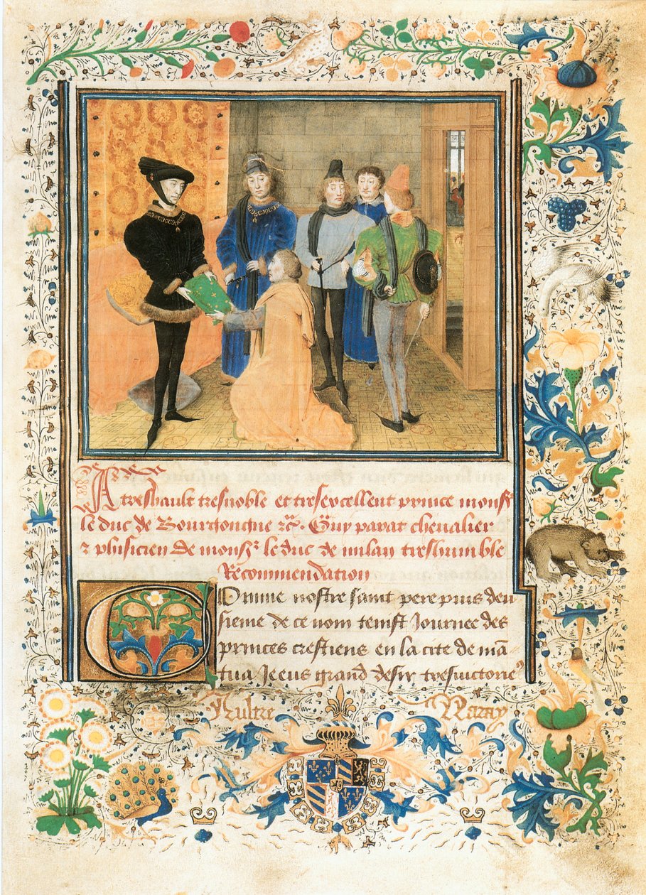 Walka między cnotą a fortuną, wiersz Martina Le Franca zamówiony przez Philippe