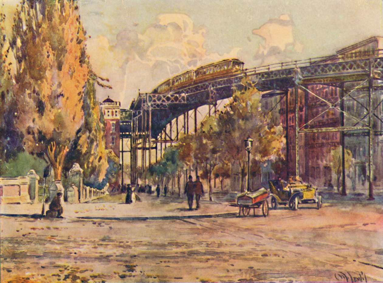 Podwyższona kolej, Nowy Jork, 1916 autorstwa Martin Lewis
