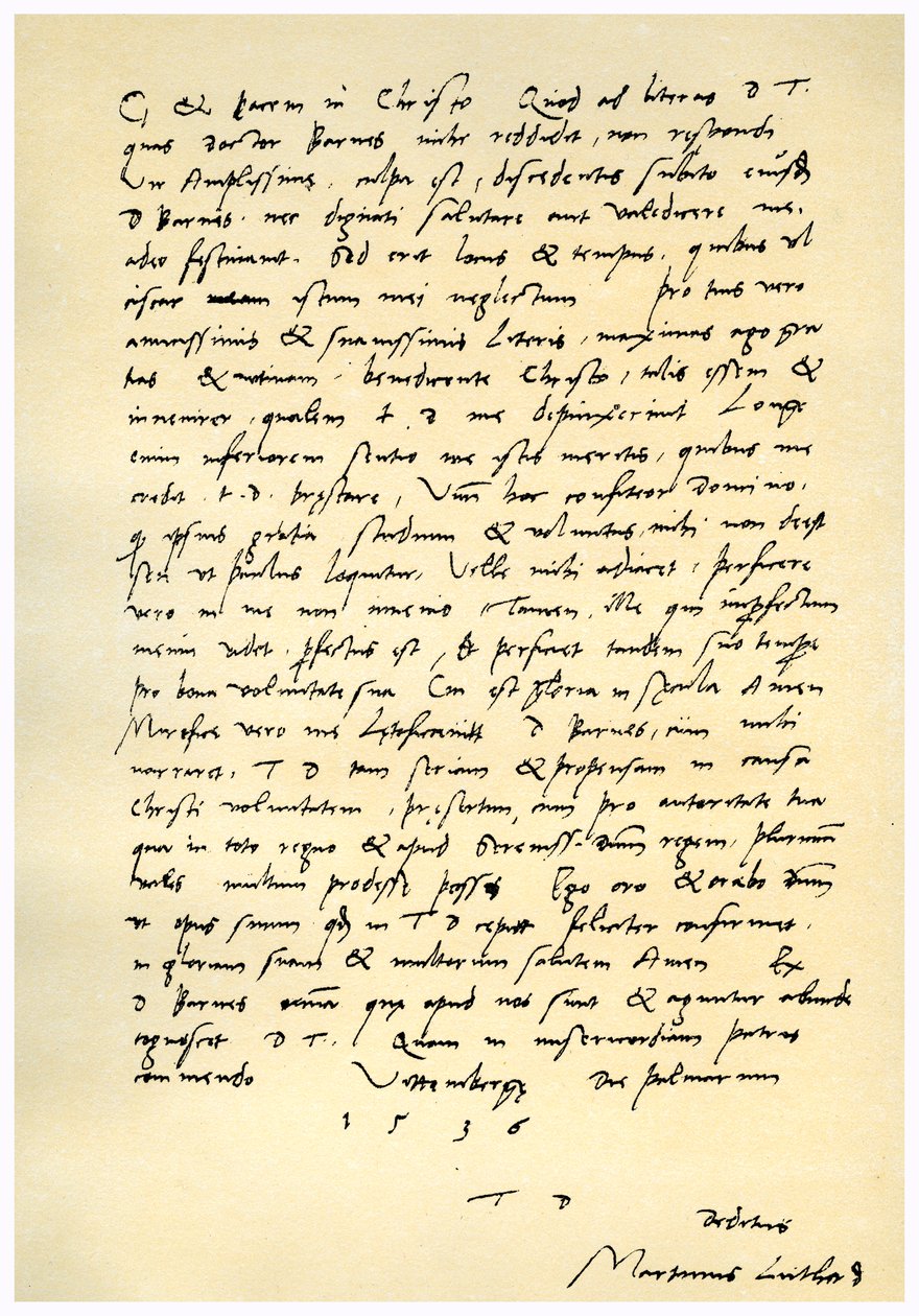List Marcina Lutra do Thomasa Cromwella, 9 kwietnia 1536 r. autorstwa Martin Luther