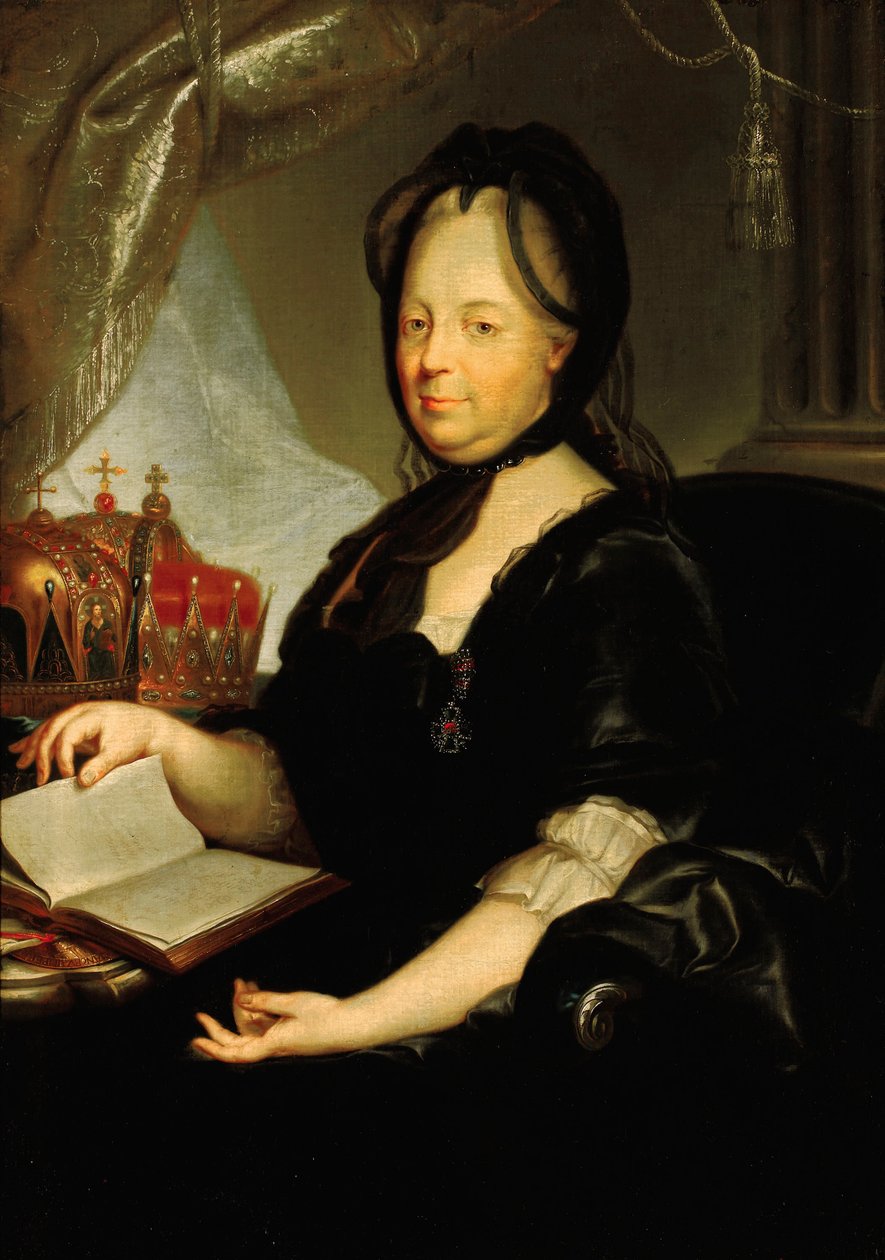 Portret Katarzyny II (1729-1796) w żałobie. Obraz Martina van Meytensa (1695-1770), olej na płótnie, ok. 1760 (81,9 x 113,7 cm). sztuka holenderska autorstwa Martin Meytens the Younger