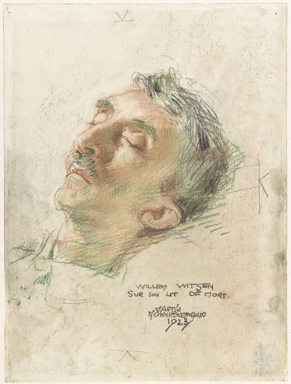 Willem Witsen na łożu śmierci Willem Witsen sur son lit de mort (tytuł na obiekcie) autorstwa Martin Monnickendam