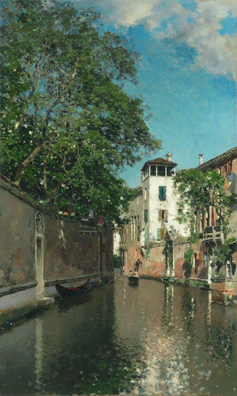 Kanał w Wenecji, ok.1880 (olej na płótnie) autorstwa Martín Rico y Ortega