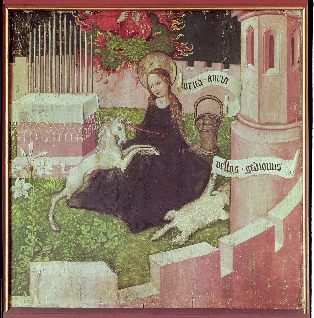 Ołtarz Dominikanów: Mistyczne polowanie, ok. 1470-80 (zob. także 67722) autorstwa Martin Schongauer