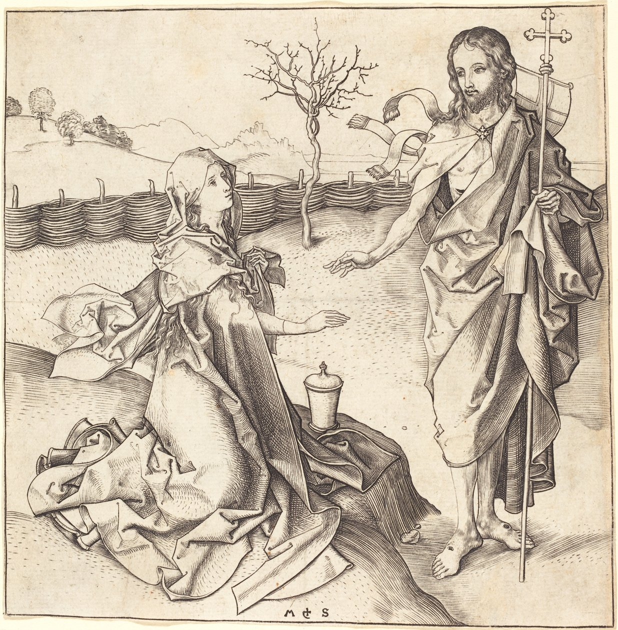 Chrystus ukazuje się Marii Magdalenie autorstwa Martin Schongauer