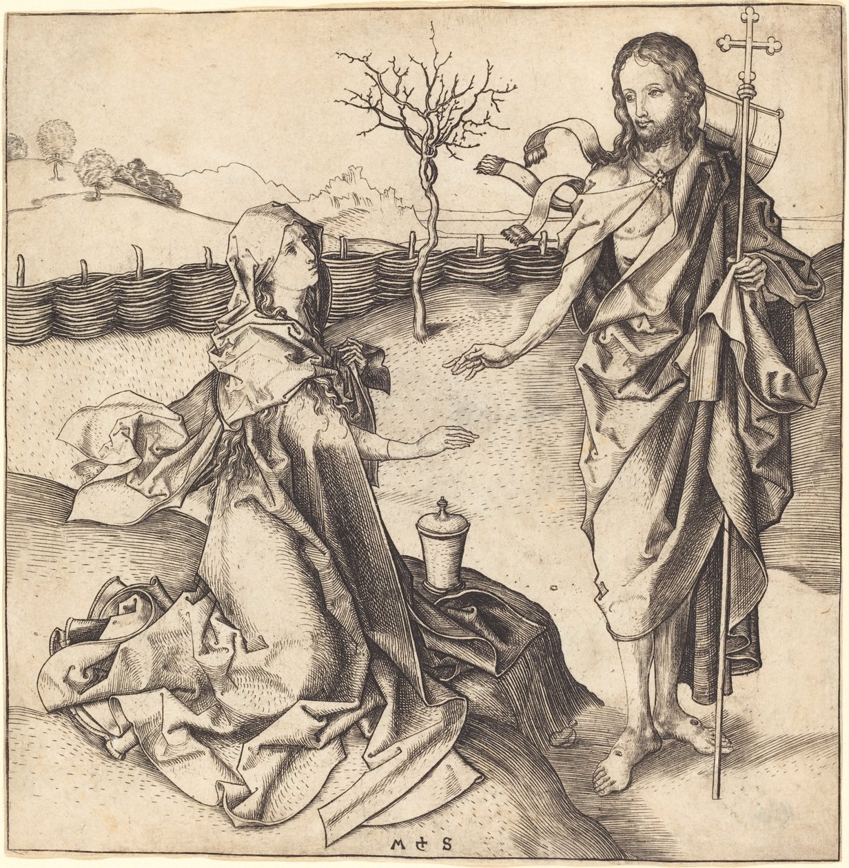 Chrystus ukazuje się Marii Magdalenie autorstwa Martin Schongauer