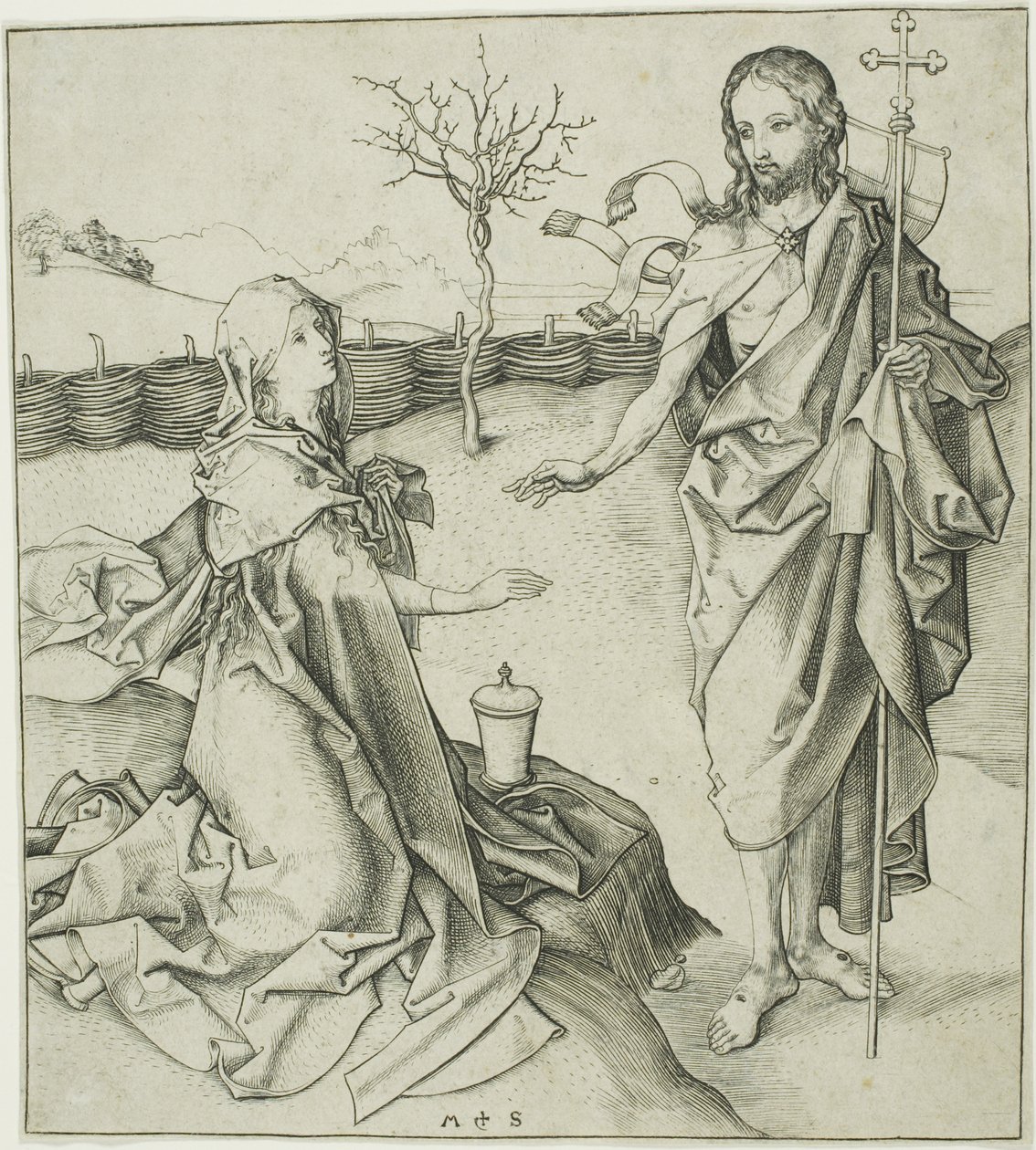 Chrystus ukazujący się Magdalenie — Noli Me Tangere autorstwa Martin Schongauer