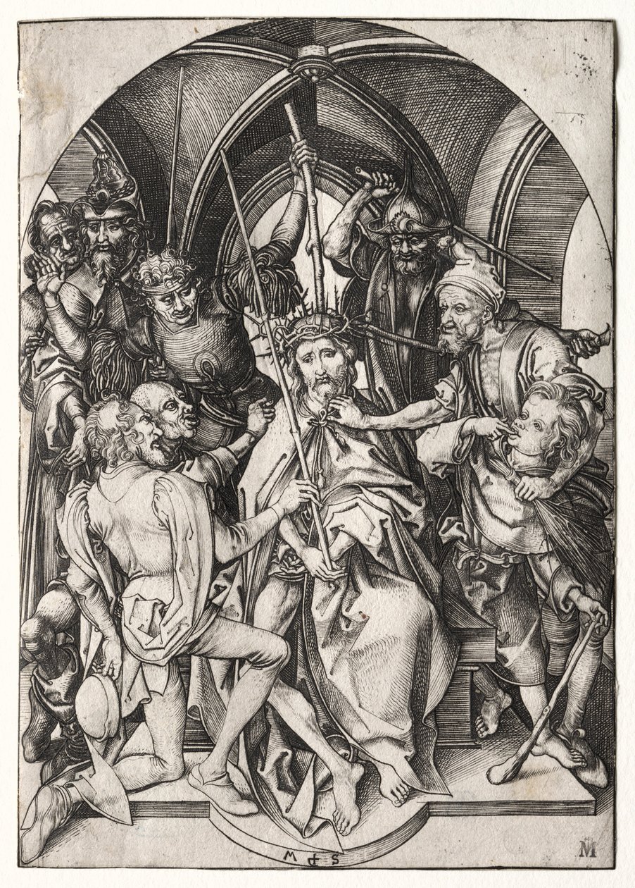 Chrystus ukoronowany cierniem. autorstwa Martin Schongauer