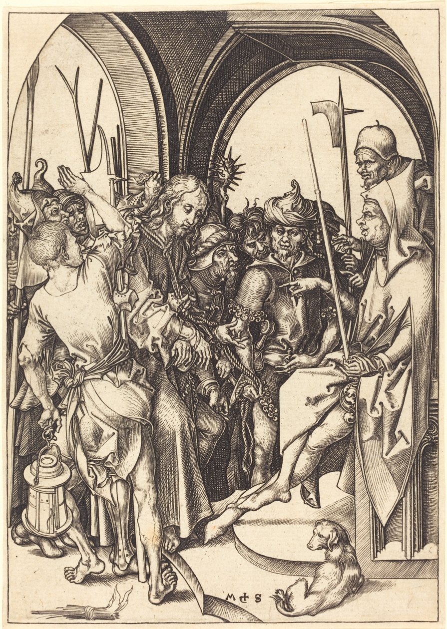 Chrystus przed Annaszem autorstwa Martin Schongauer