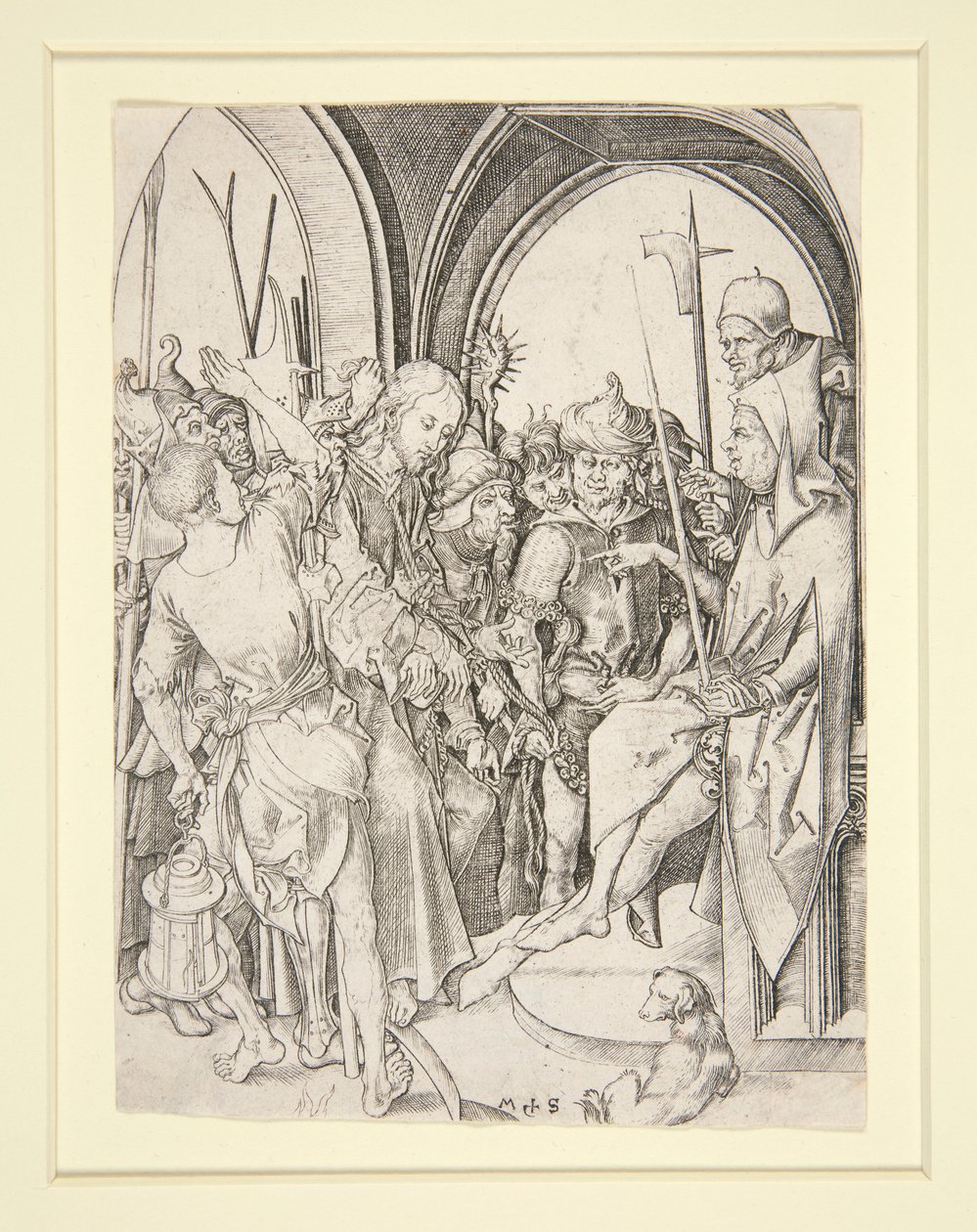 Chrystus przed Annaszem autorstwa Martin Schongauer