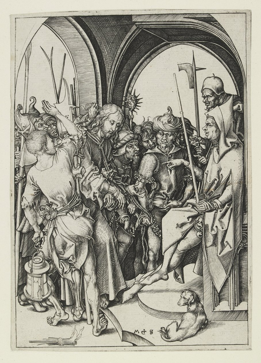 Chrystus przed Annaszem, koniec XV w. autorstwa Martin Schongauer