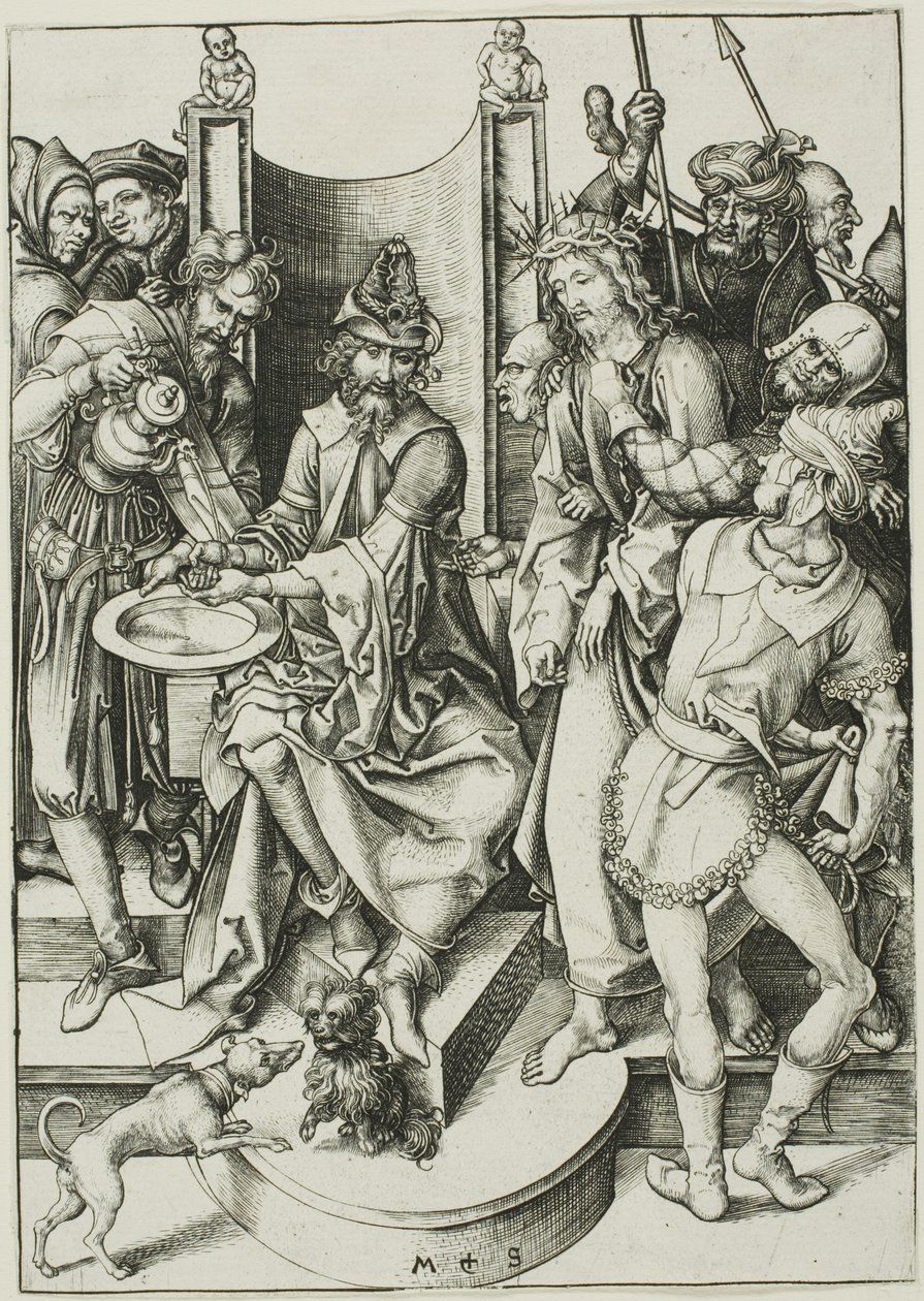 Chrystus przed Piłatem autorstwa Martin Schongauer
