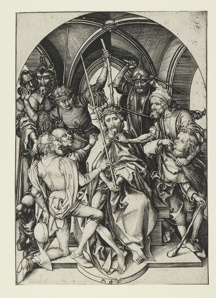 Chrystus ukoronowany cierniami, koniec XV w. autorstwa Martin Schongauer