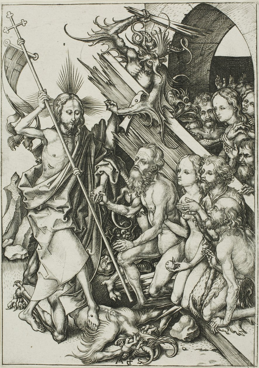 Chrystus w Otchłani, z Męki Pańskiej autorstwa Martin Schongauer