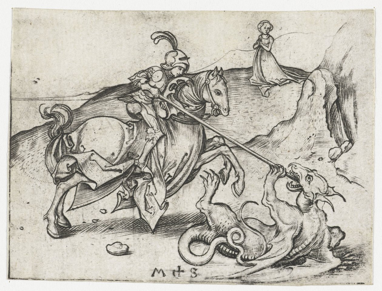 Święty Jerzy i Smok autorstwa Martin Schongauer