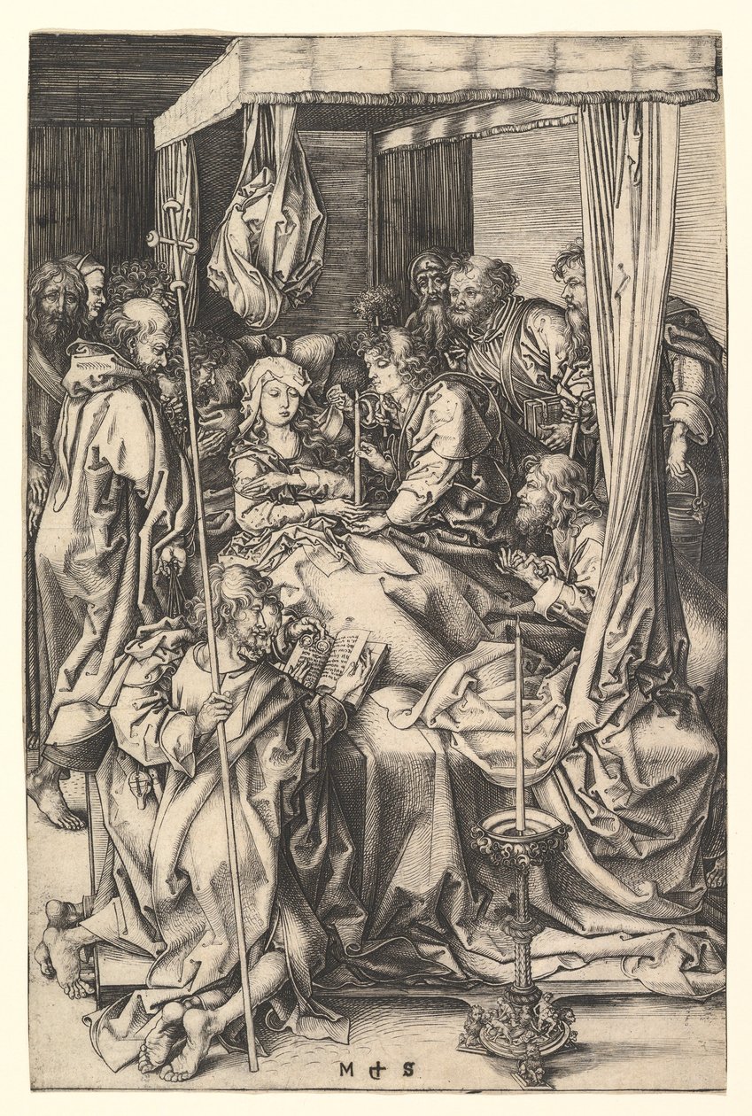 Śmierć Dziewicy, ca. 1435-1491. autorstwa Martin Schongauer