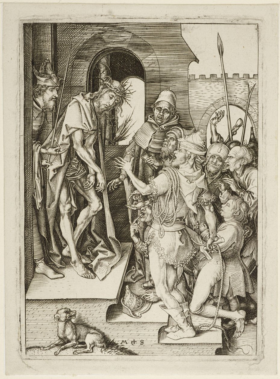 Męka Chrystusa - Ukazanie Chrystusa (Ecce Homo) autorstwa Martin Schongauer