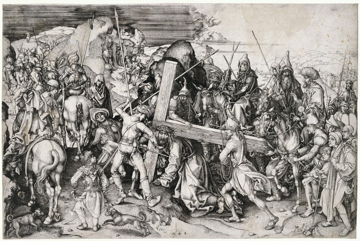 Wielkie niesienie krzyża autorstwa Martin Schongauer