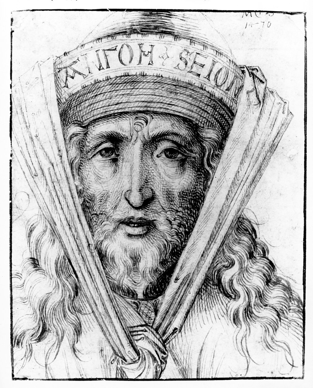 Głowa arcykapłana, ok.1470 autorstwa Martin Schongauer