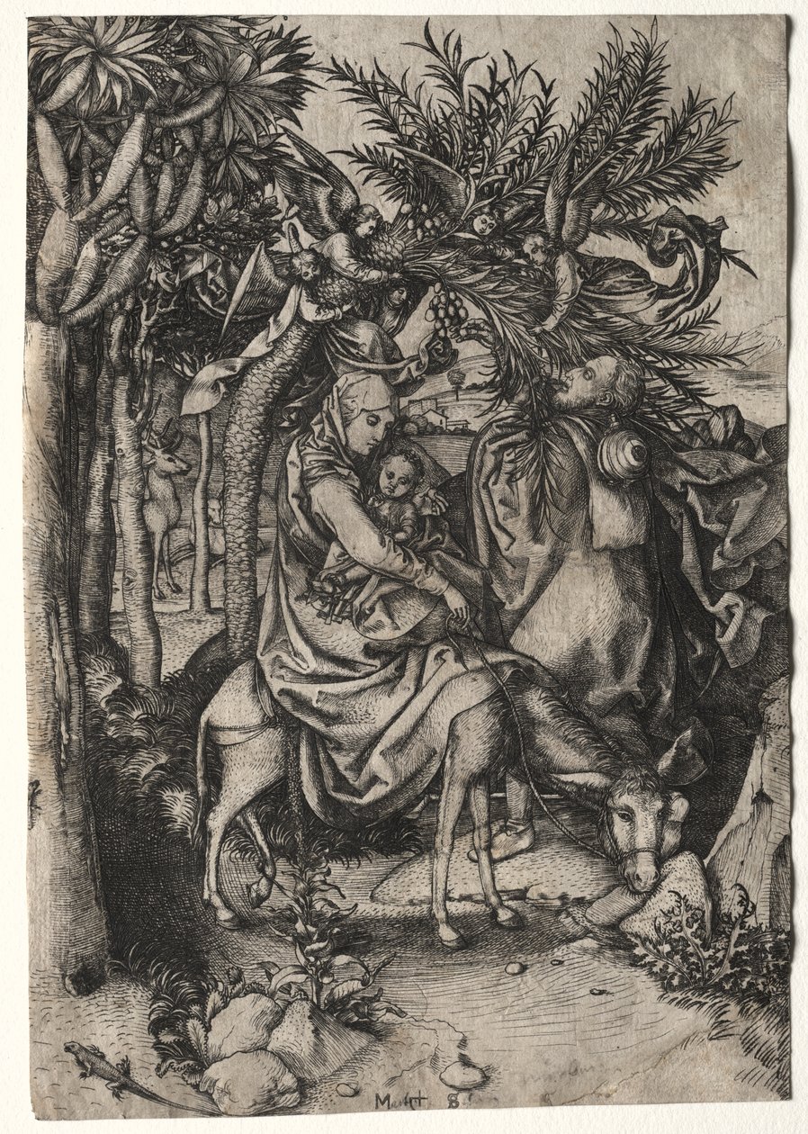 Życie Dziewicy: Ucieczka do Egiptu autorstwa Martin Schongauer