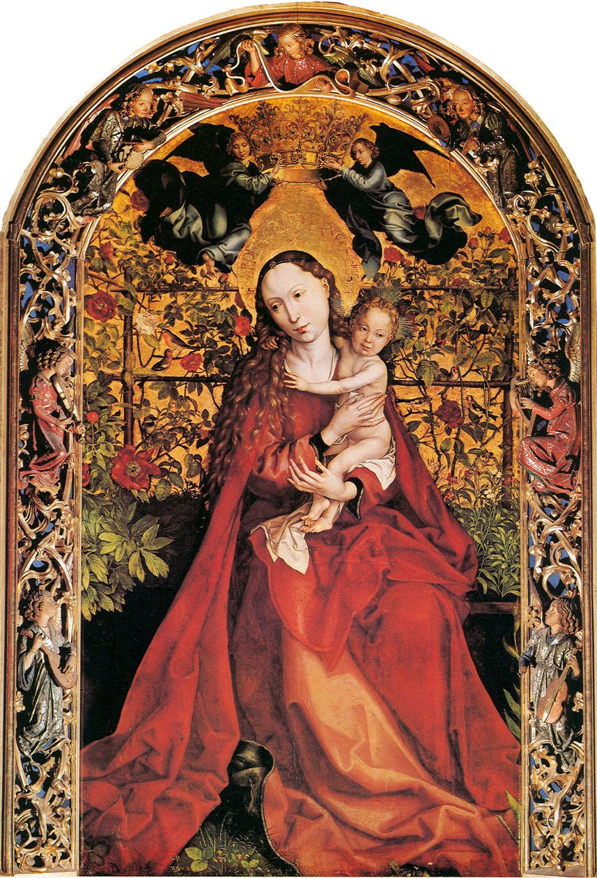 Madonna w ogrodzie różanym, 1473 autorstwa Martin Schongauer