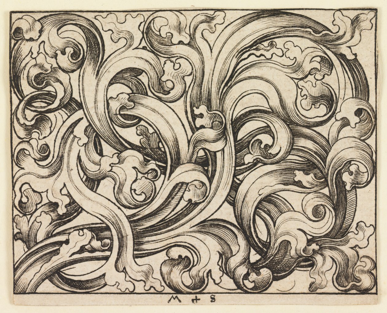 Wypełnienie poziome na jasnym tle (ornament poziomy) autorstwa Martin Schongauer