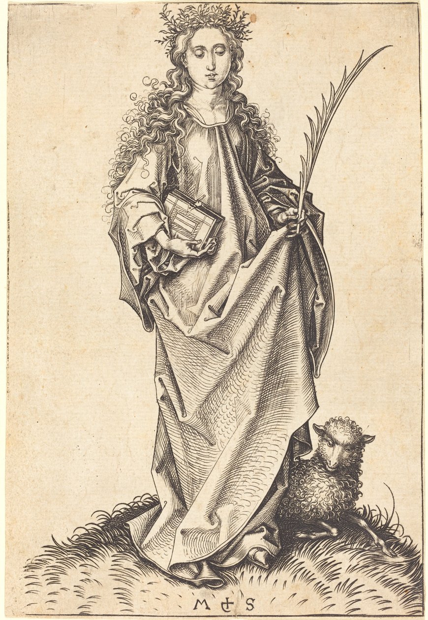 Św. Agnieszka autorstwa Martin Schongauer