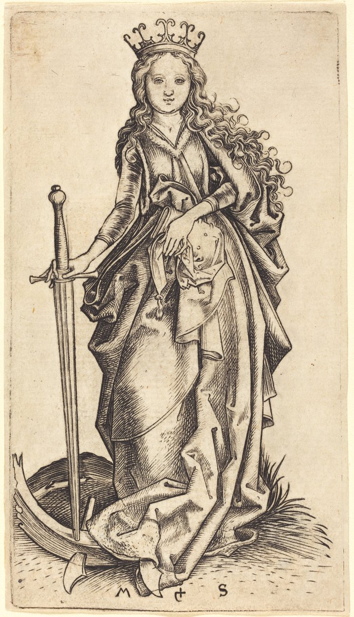 Święta Katarzyna Aleksandryjska autorstwa Martin Schongauer