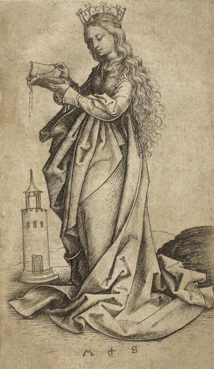 św. Barbary autorstwa Martin Schongauer